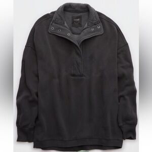 Aerie Getaway Quarter Snap Sweatshirt